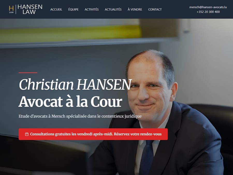 Aperçu du site Hansen Avocats