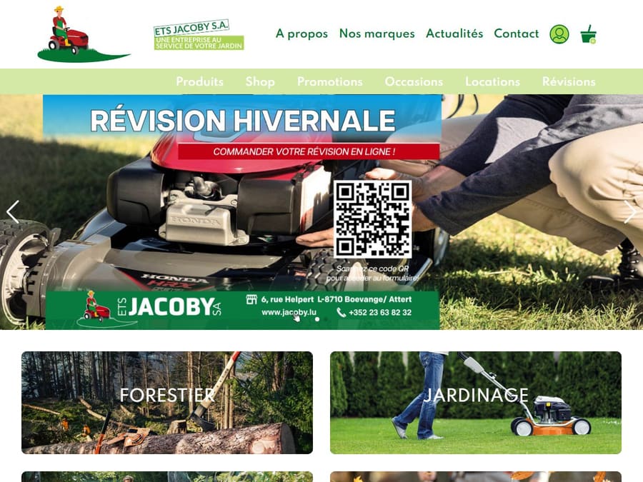 Aperçu du site Ets Jacoby S.A.